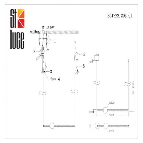 ST Luce Подвесной светильник ST-Luce Angurra SL1222.203.01