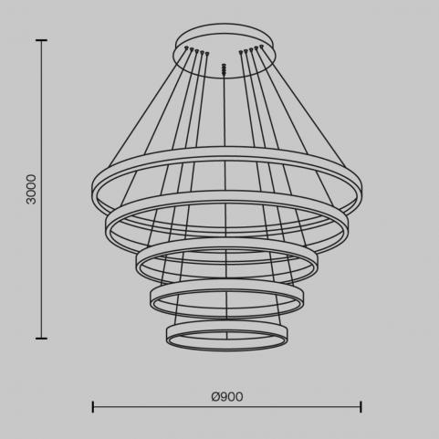 Подвесной светильник Maytoni Rim MOD058PL-L200BSK