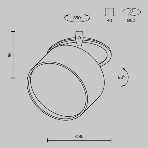 Точечный светильник Maytoni Technical Downlight 3000K Onda DL024-12W3K-BMG