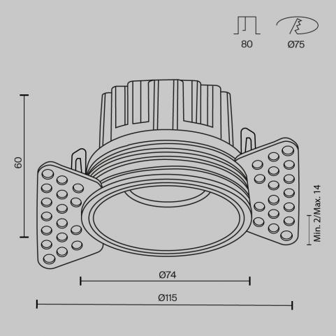 Точечный светильник Maytoni Technical Downlight 4000K Round DL058-12W4K-TRS-BS