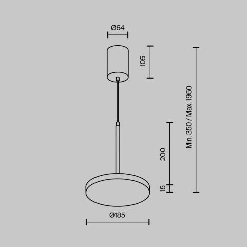 Подвесной светильник Maytoni Technical Plato P076PL-L12W3K-W